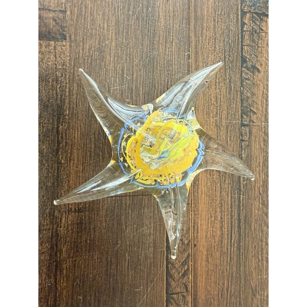 DYNASTY GALLERY Art Glass STARFISH Paperweight Hand Blown Artwork Beautiful Vtg